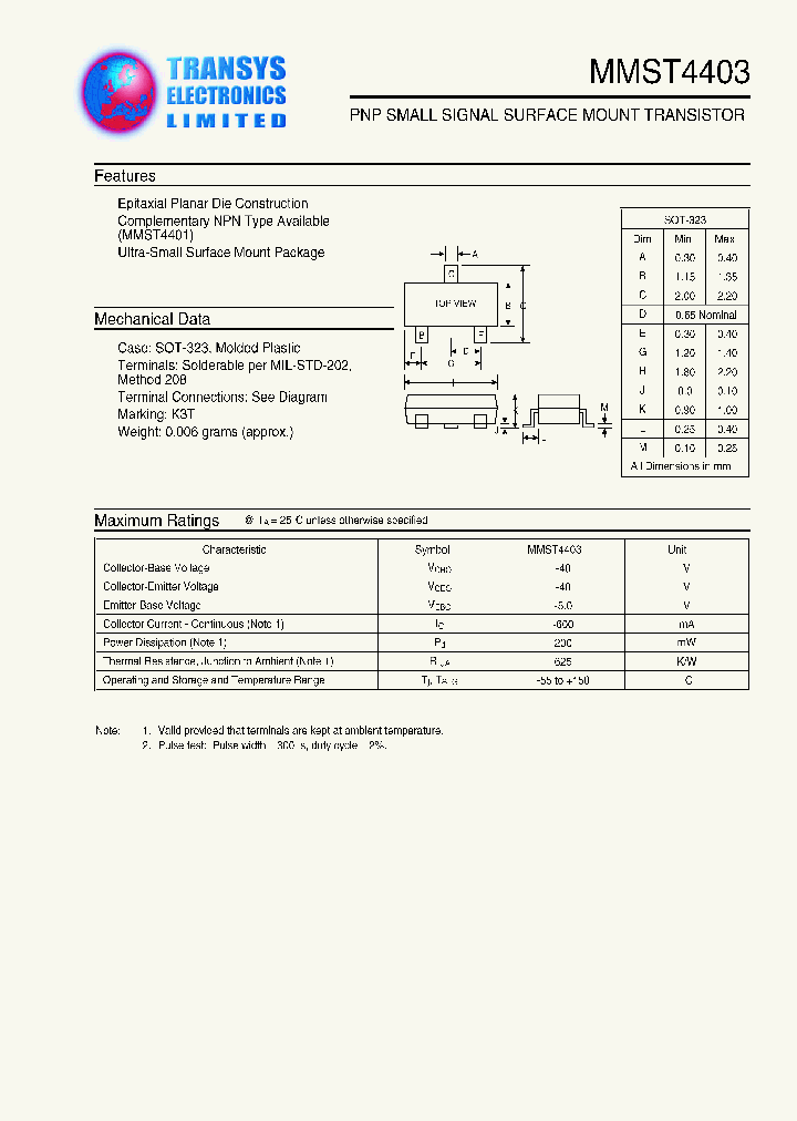 MMST4403_153087.PDF Datasheet