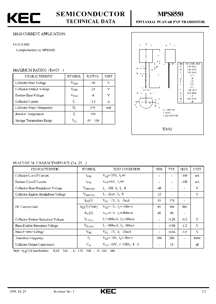 MPS8550_164993.PDF Datasheet