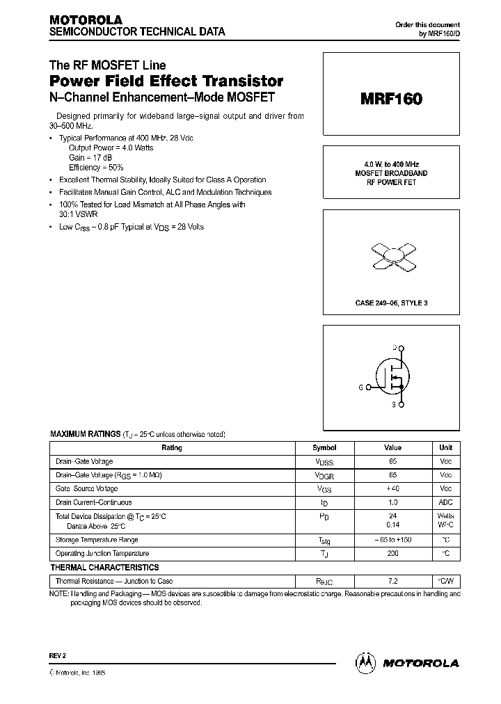 MRF160_41823.PDF Datasheet