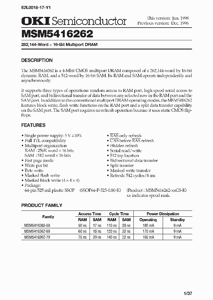 MSM5416262_32889.PDF Datasheet