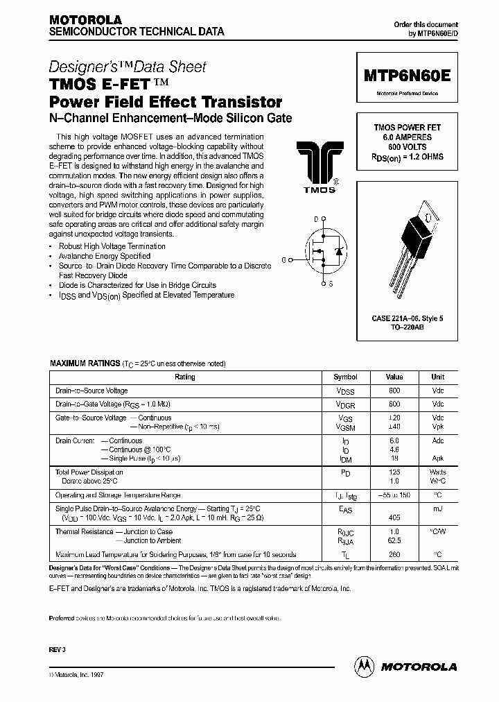 MTP6N60E_65104.PDF Datasheet