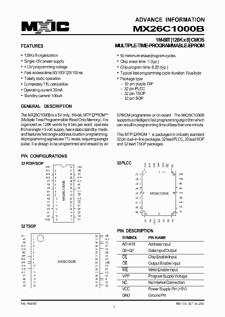 MX26C1000B_41933.PDF Datasheet