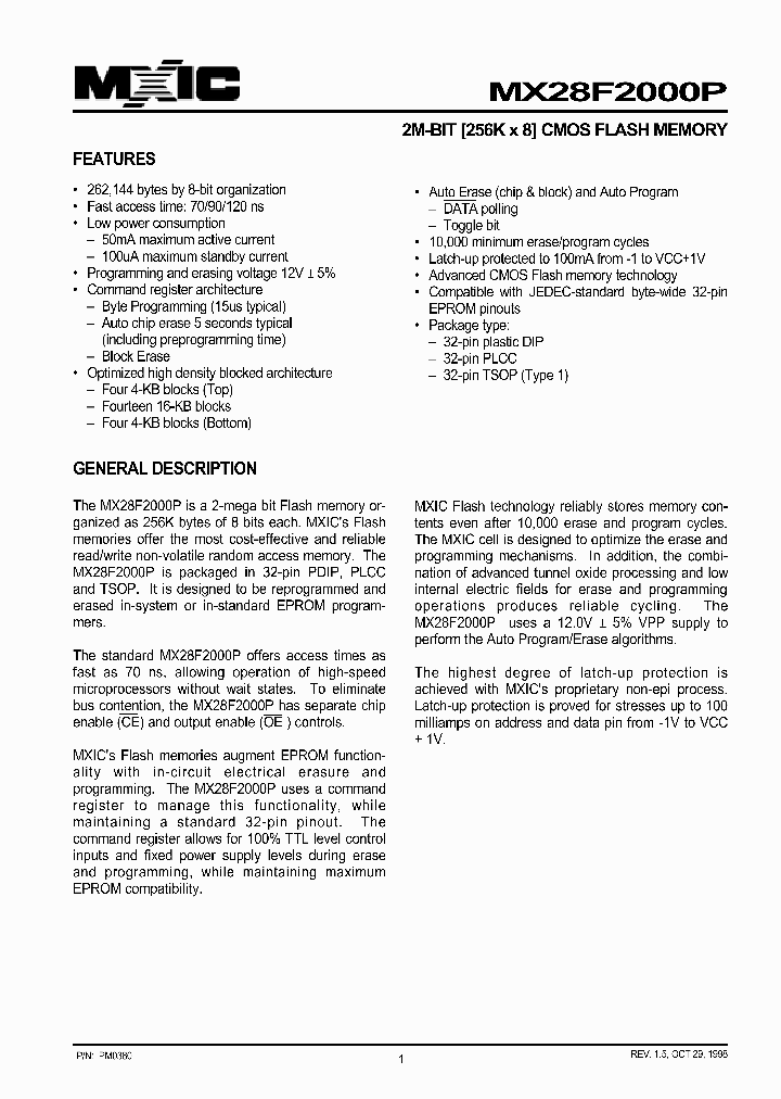 MX28F2000P_108105.PDF Datasheet