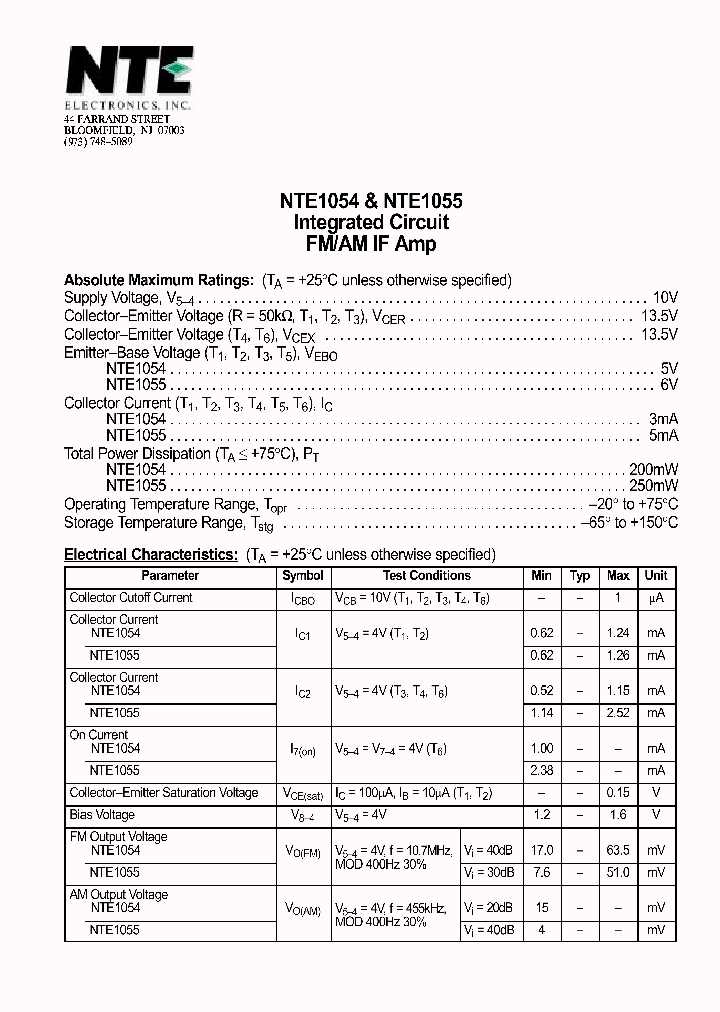 NTE1054_69623.PDF Datasheet