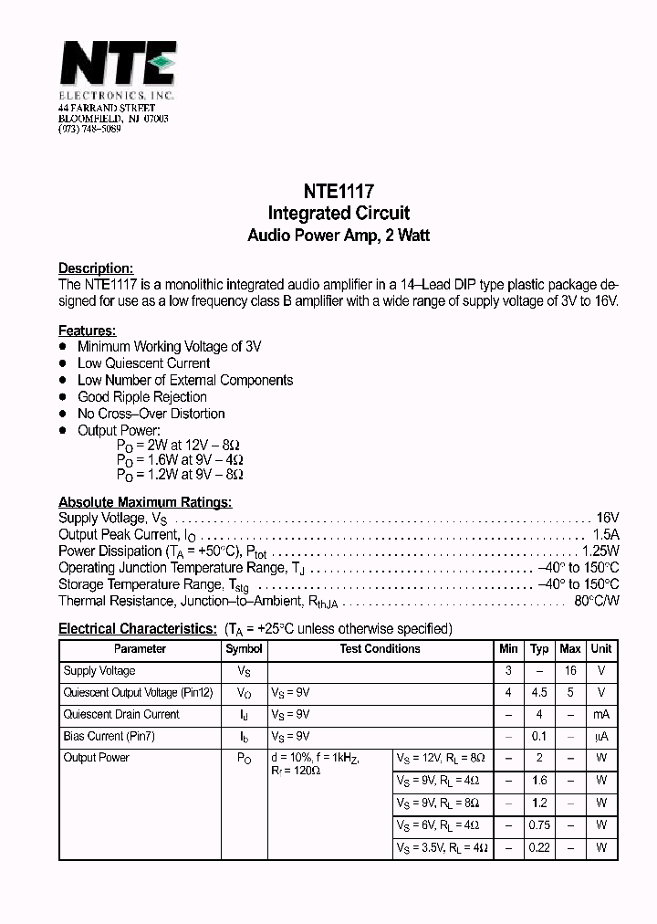 NTE1117_69678.PDF Datasheet