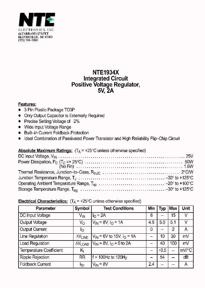 NTE1934X_69784.PDF Datasheet