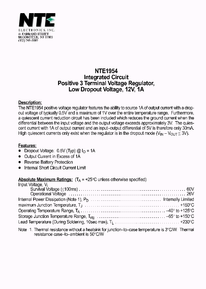 NTE1954_69794.PDF Datasheet