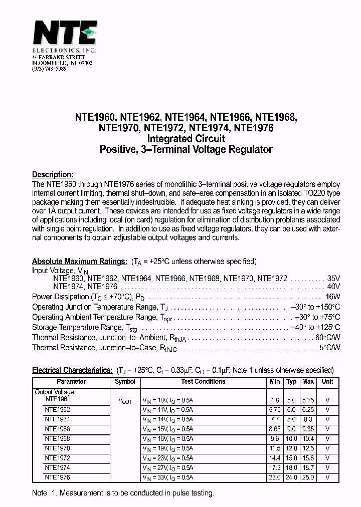 NTE1960_69800.PDF Datasheet