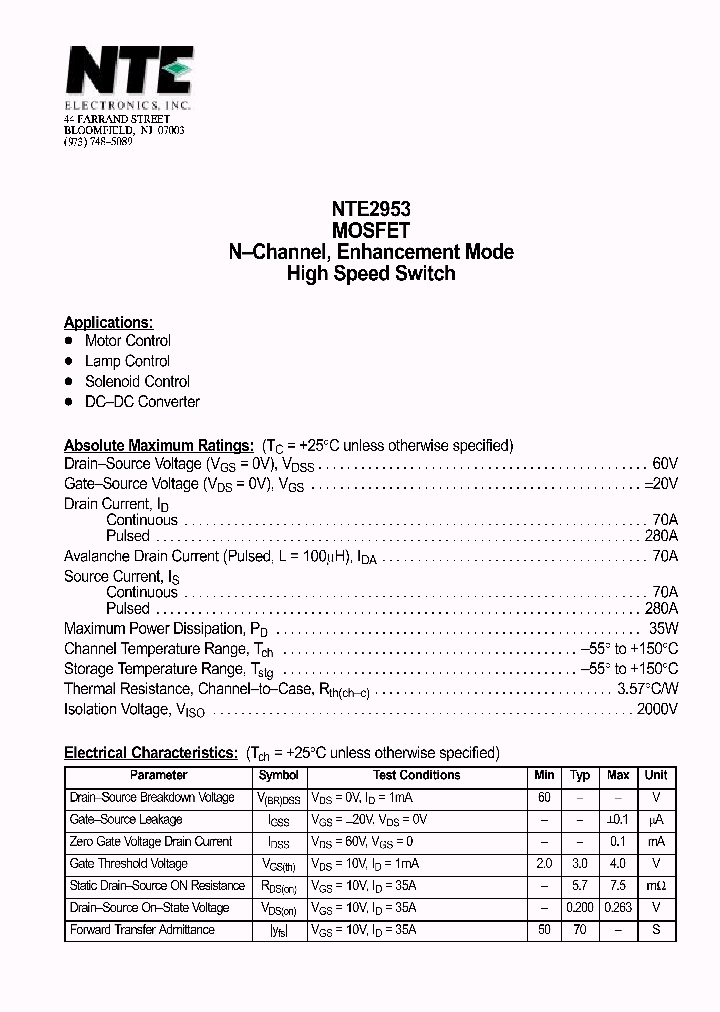 NTE2953_69871.PDF Datasheet