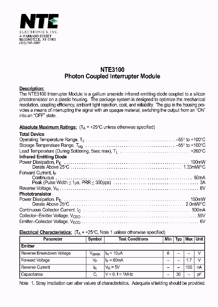 NTE3100_69910.PDF Datasheet