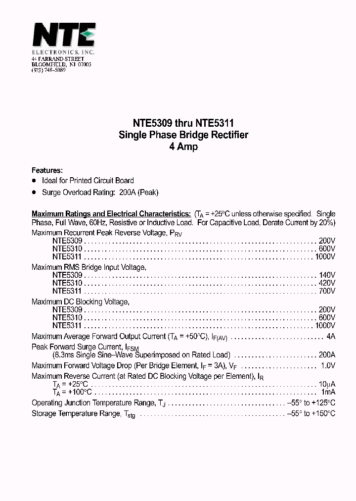 NTE5309_69976.PDF Datasheet