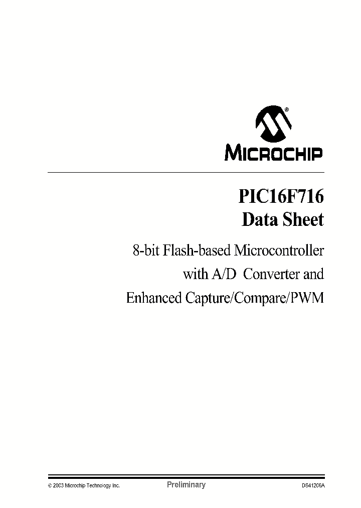 PIC16F716_191171.PDF Datasheet