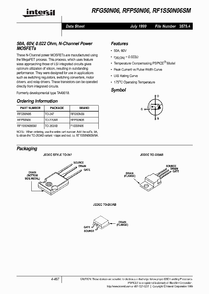 RFP50N06_154007.PDF Datasheet
