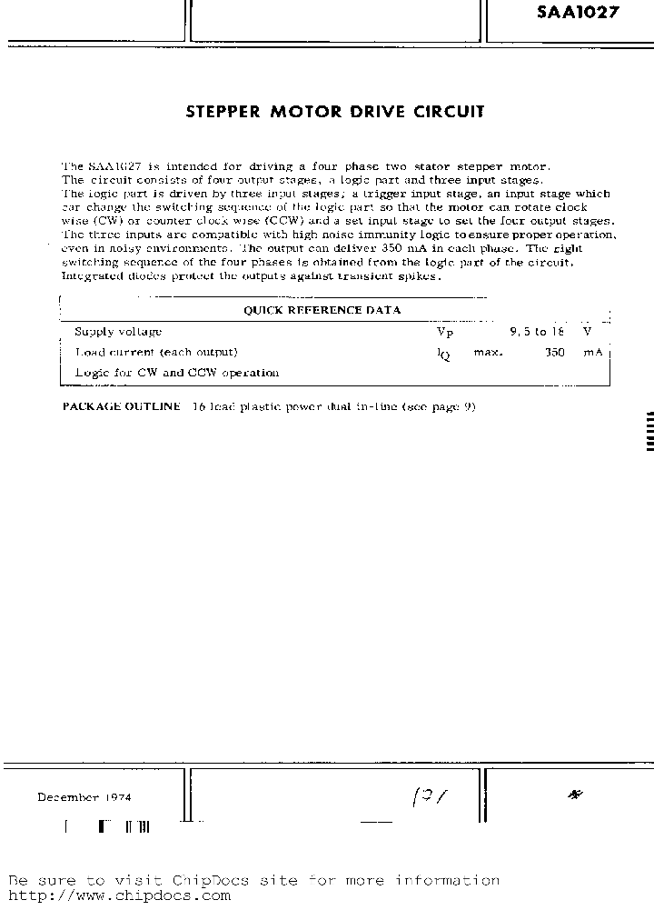 SAA1027_158600.PDF Datasheet