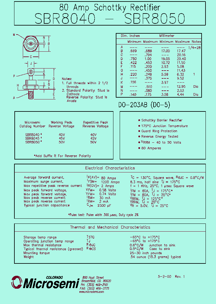 SBR8050_4579.PDF Datasheet