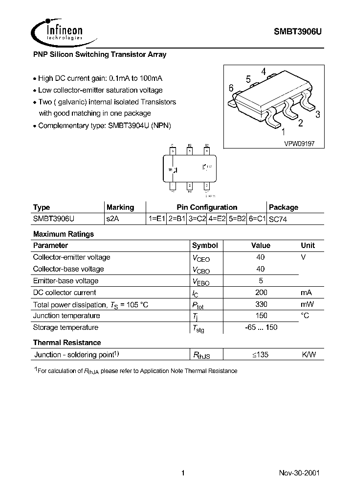 SMBT3906U_43369.PDF Datasheet