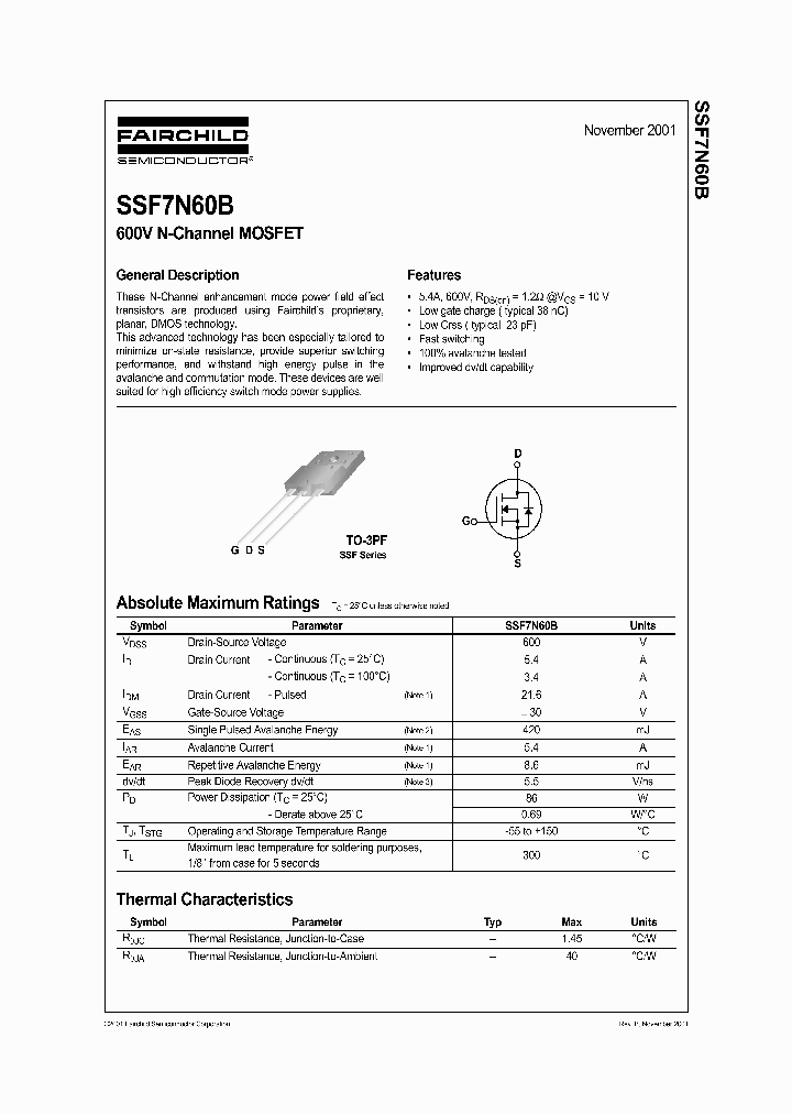 SSF7N60B_35821.PDF Datasheet