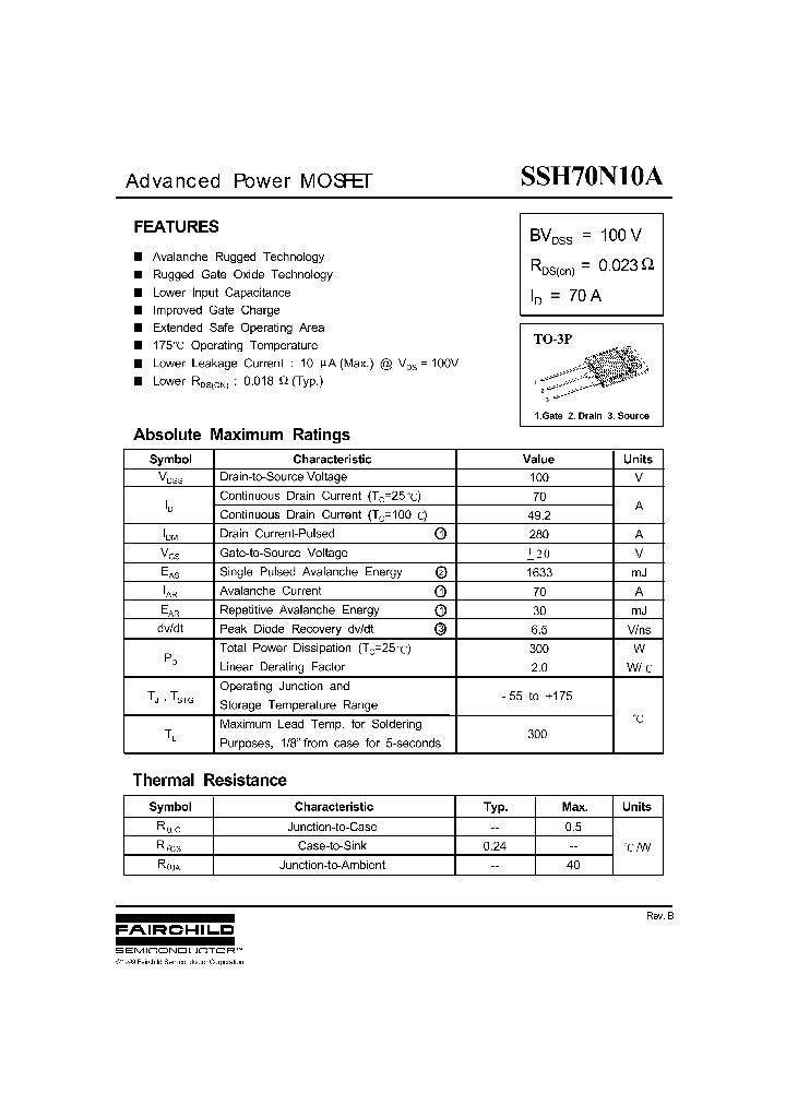 SSH70N10_175093.PDF Datasheet