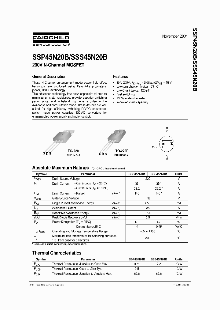 SSP45N20_38809.PDF Datasheet