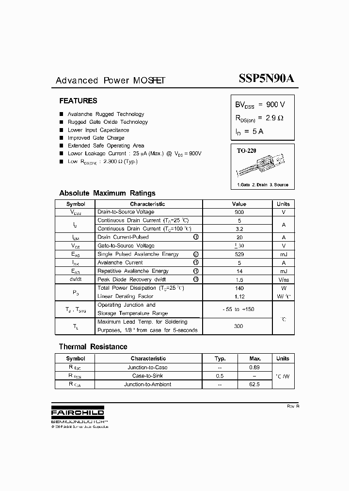 SSP5N90A_154560.PDF Datasheet