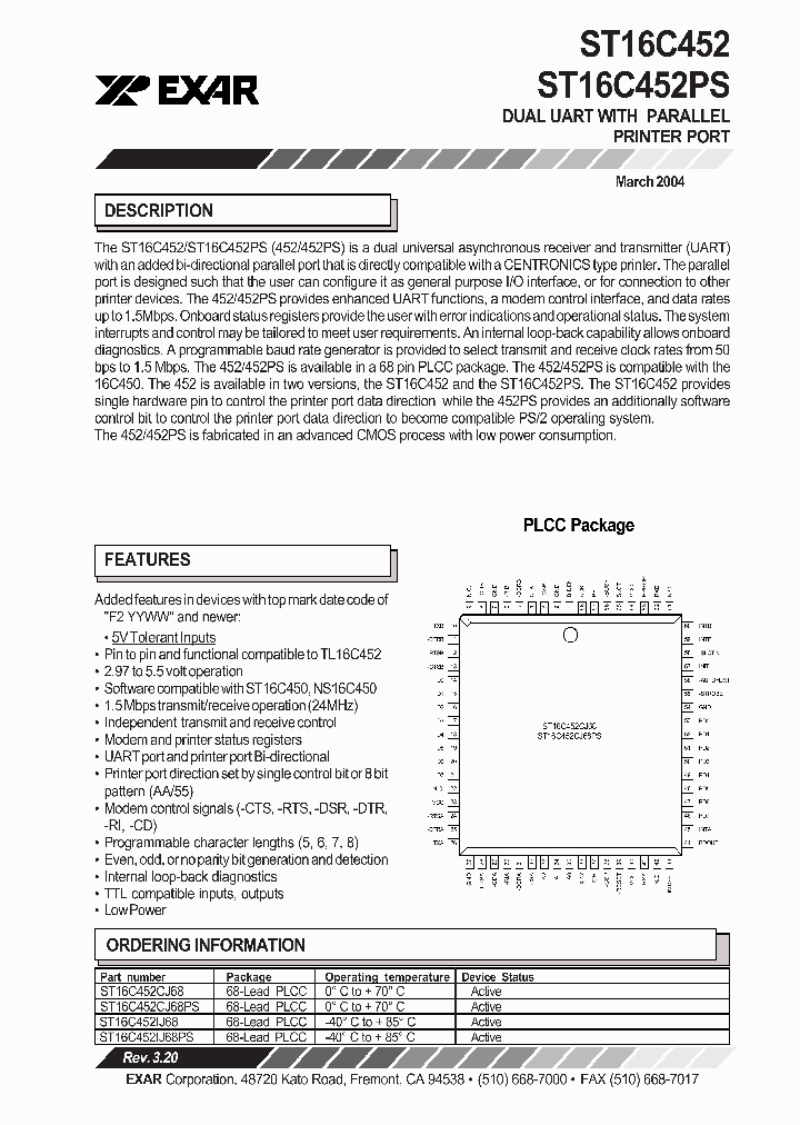 ST16C452_139142.PDF Datasheet