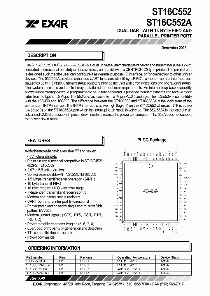 ST16C552_131111.PDF Datasheet