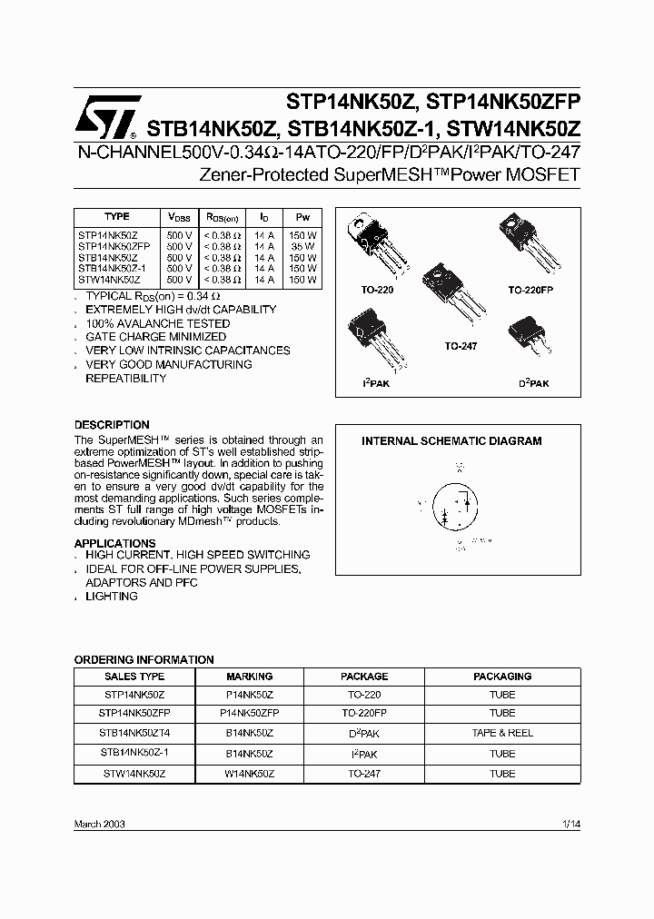 STP14NK50Z_64783.PDF Datasheet