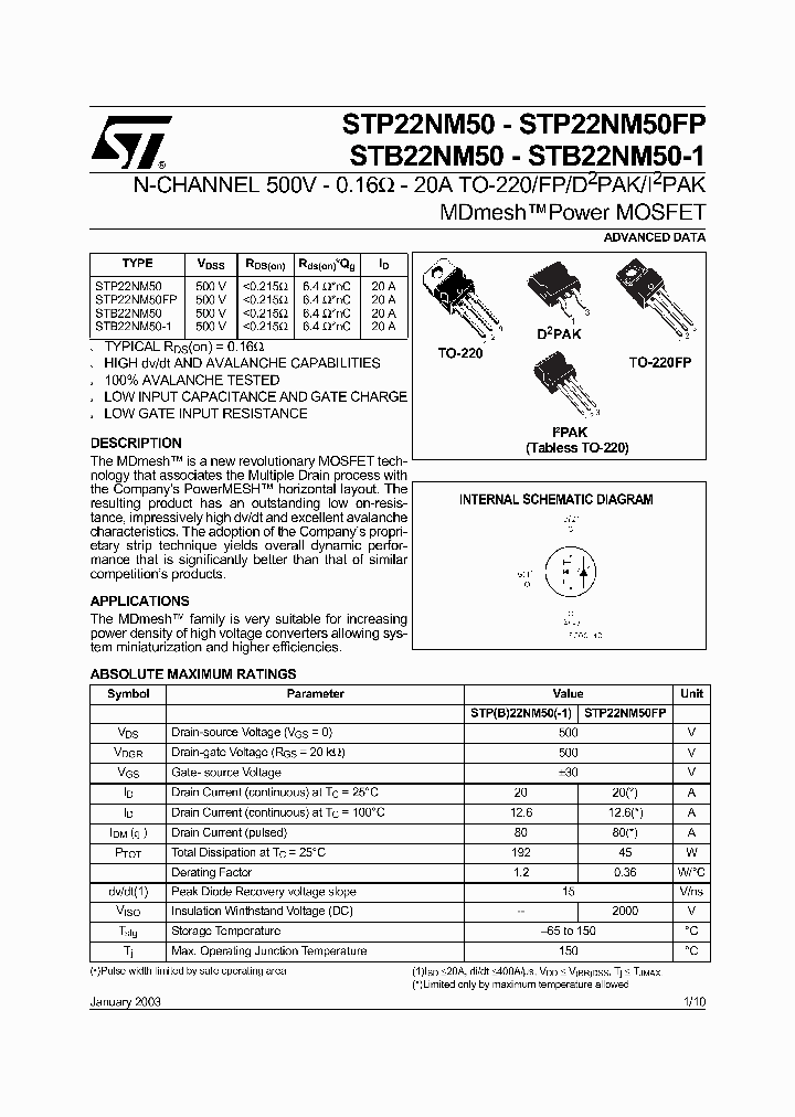 STP22NM50_64838.PDF Datasheet