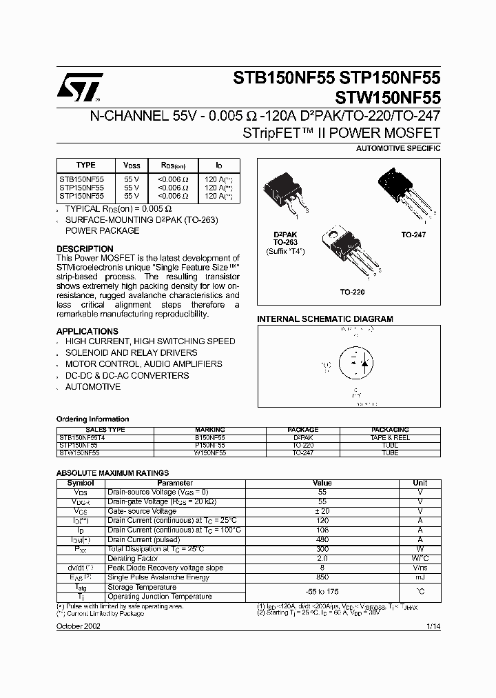 STP150NF55_64797.PDF Datasheet