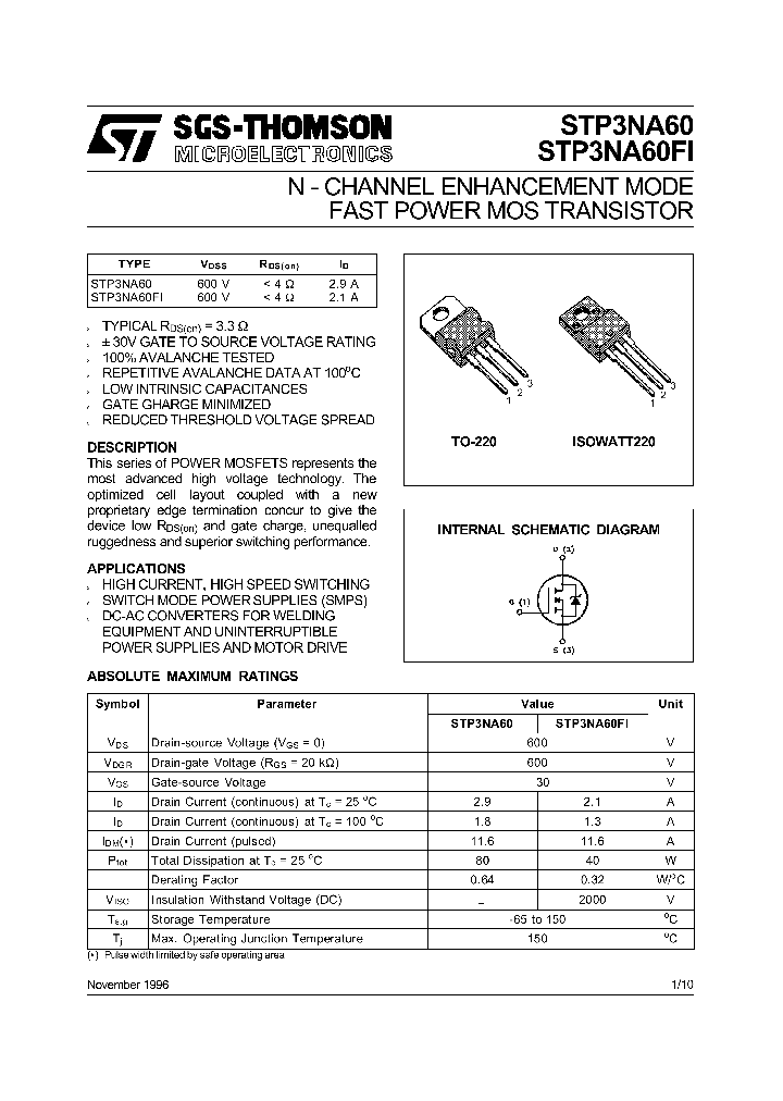 STP3NA60_153718.PDF Datasheet