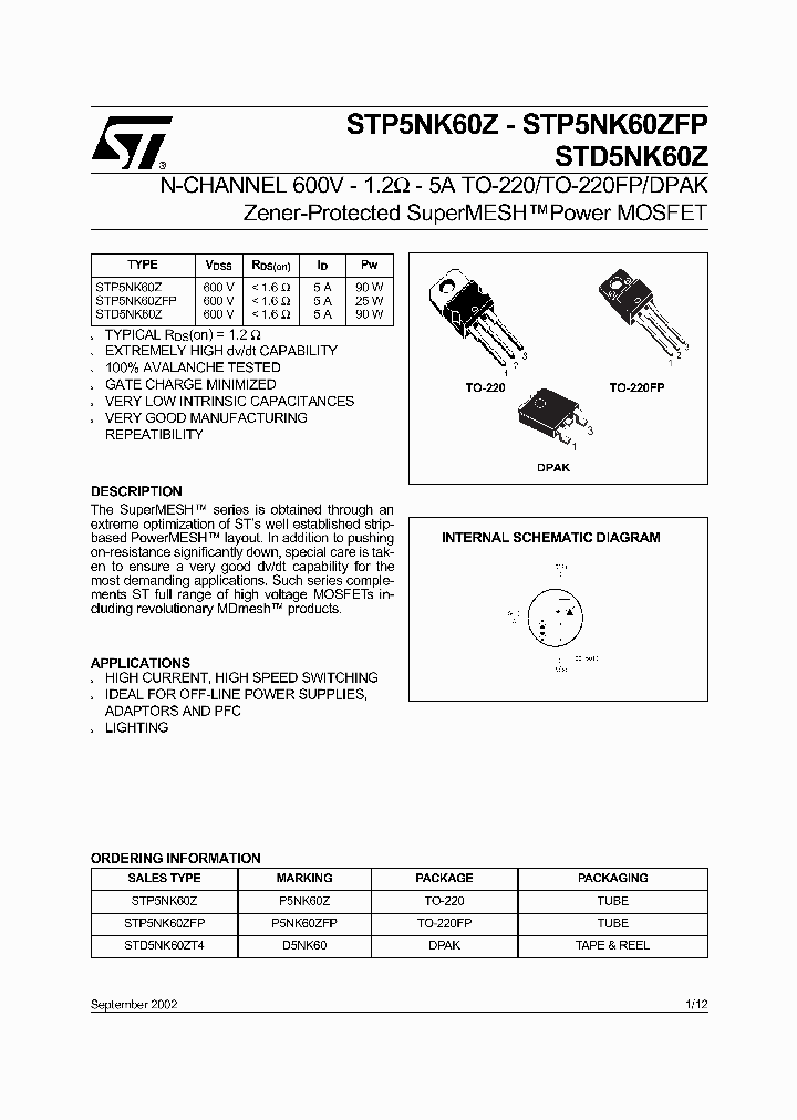 STP5NK60Z_65080.PDF Datasheet