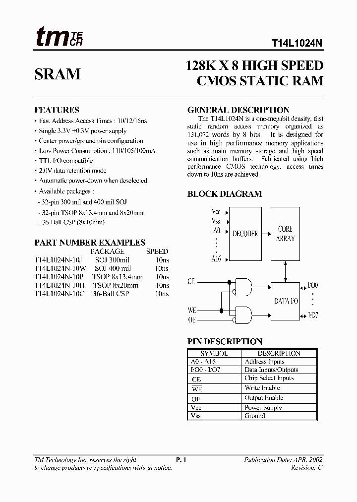 T14L1024N_75710.PDF Datasheet