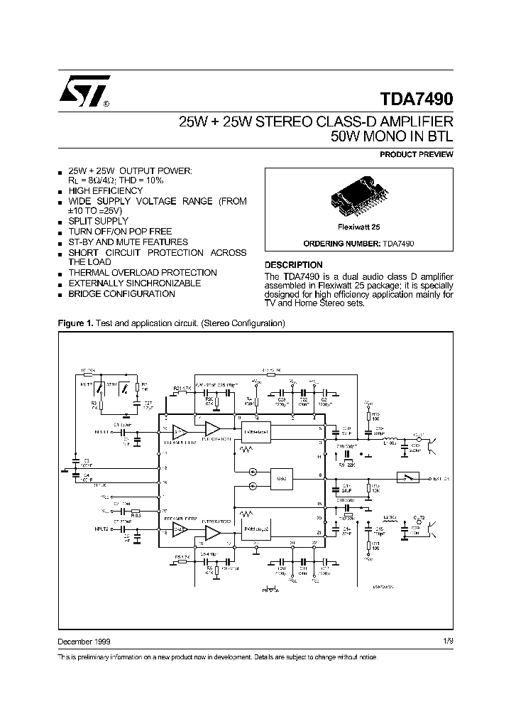 TDA7490_133587.PDF Datasheet