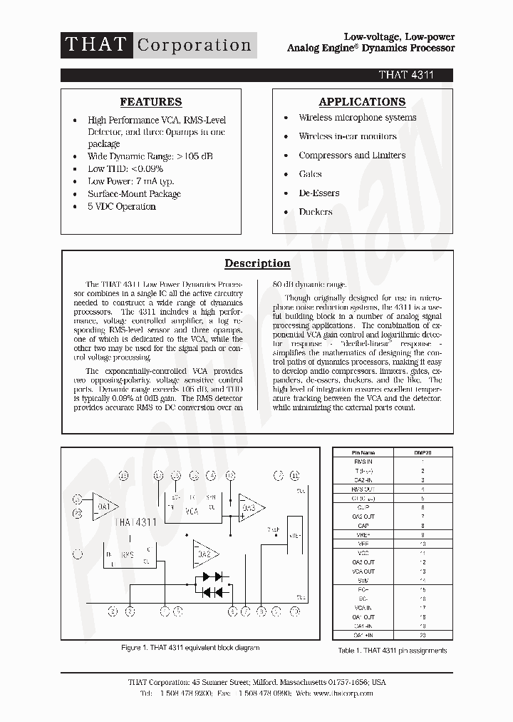 THAT4311_168028.PDF Datasheet