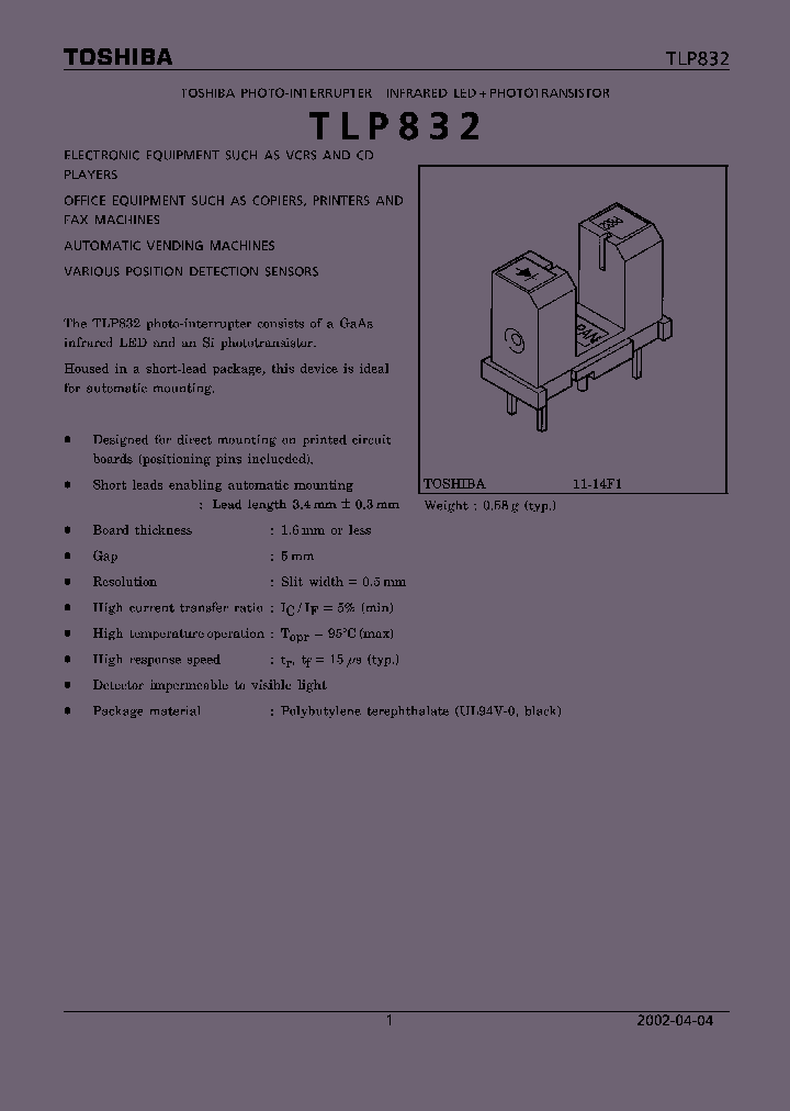 TLP832_4323.PDF Datasheet