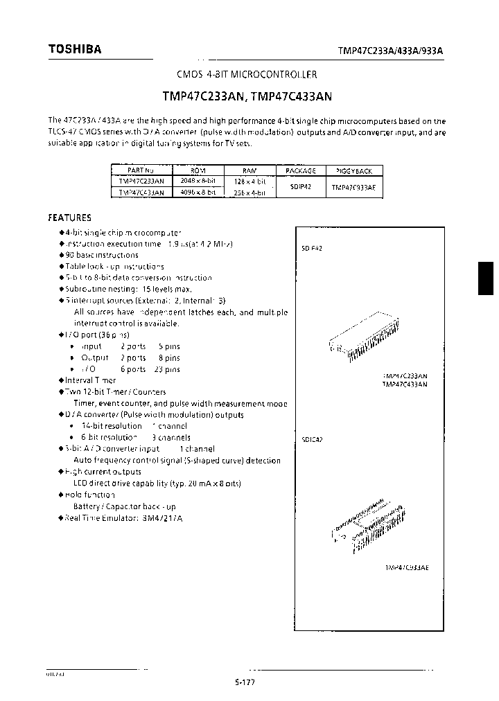 TMP47C233AN_37285.PDF Datasheet