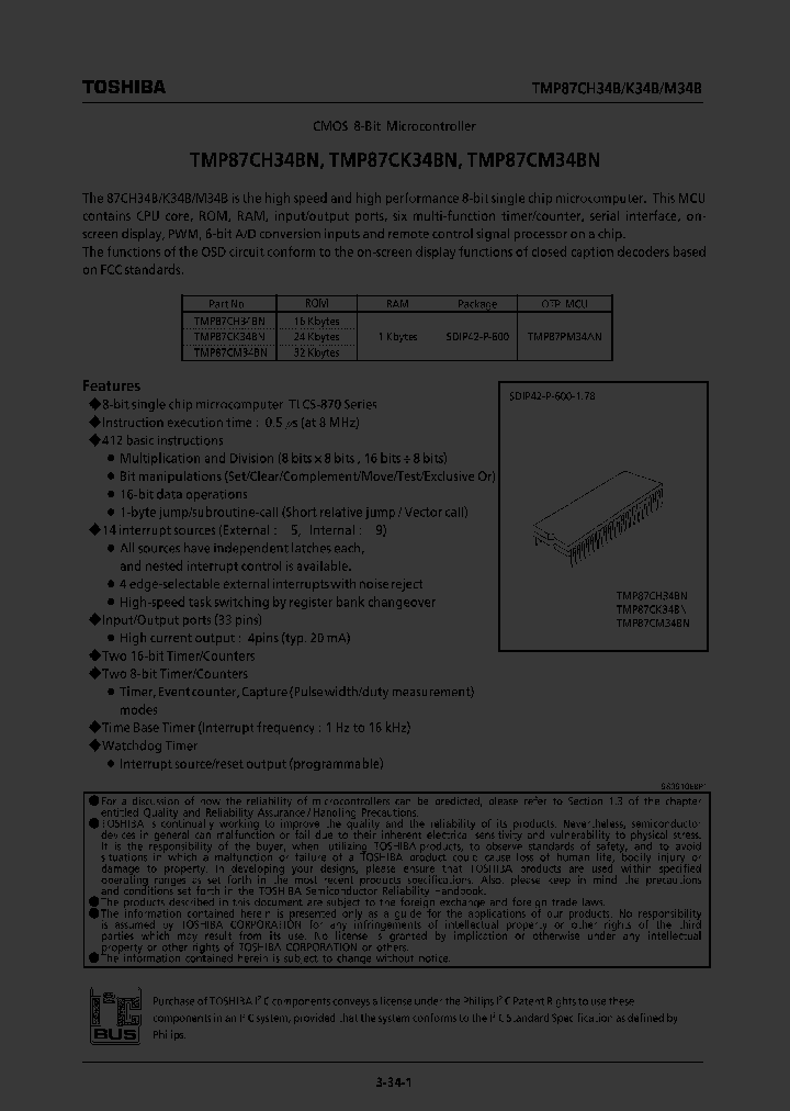 TMP87CH34_80539.PDF Datasheet