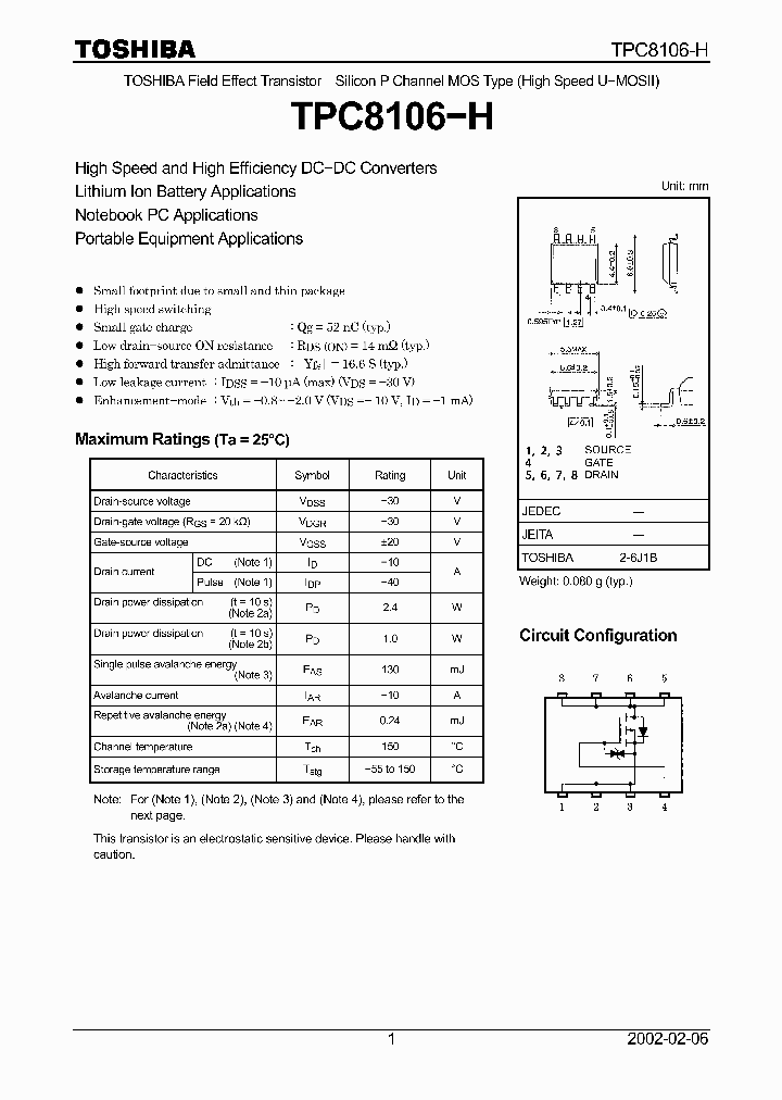 TPC8106-H_16125.PDF Datasheet