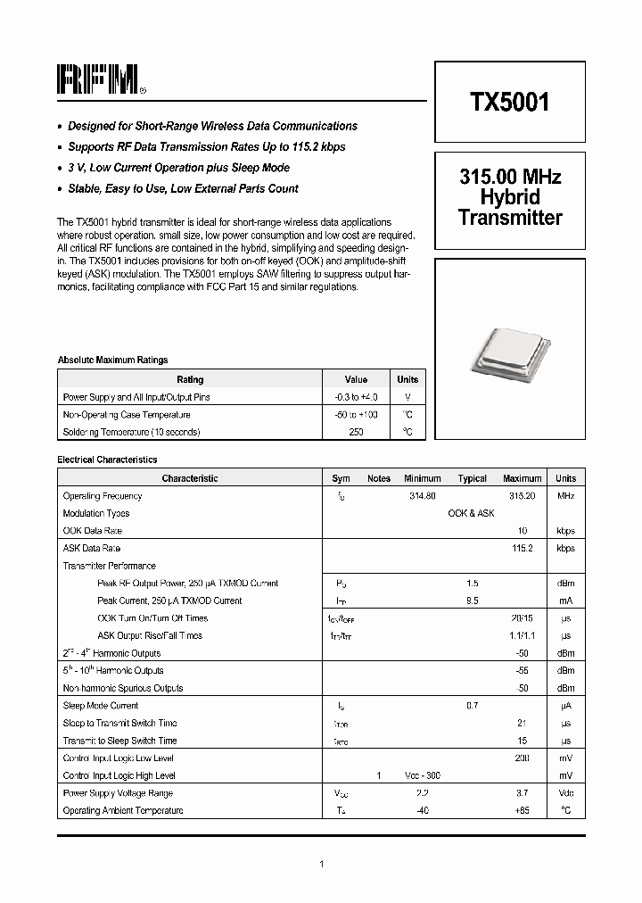 TX5001_136673.PDF Datasheet