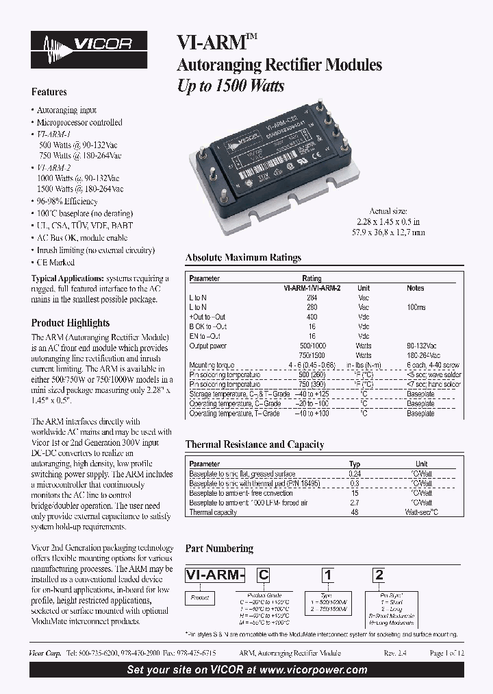 VI-ARM_55725.PDF Datasheet