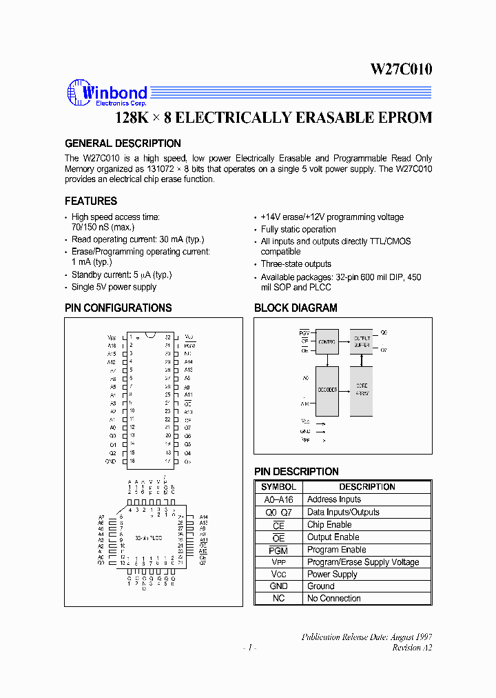 W27C010S-70_42808.PDF Datasheet
