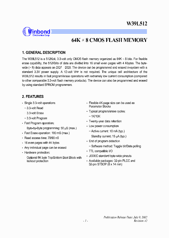 W39L512_53507.PDF Datasheet