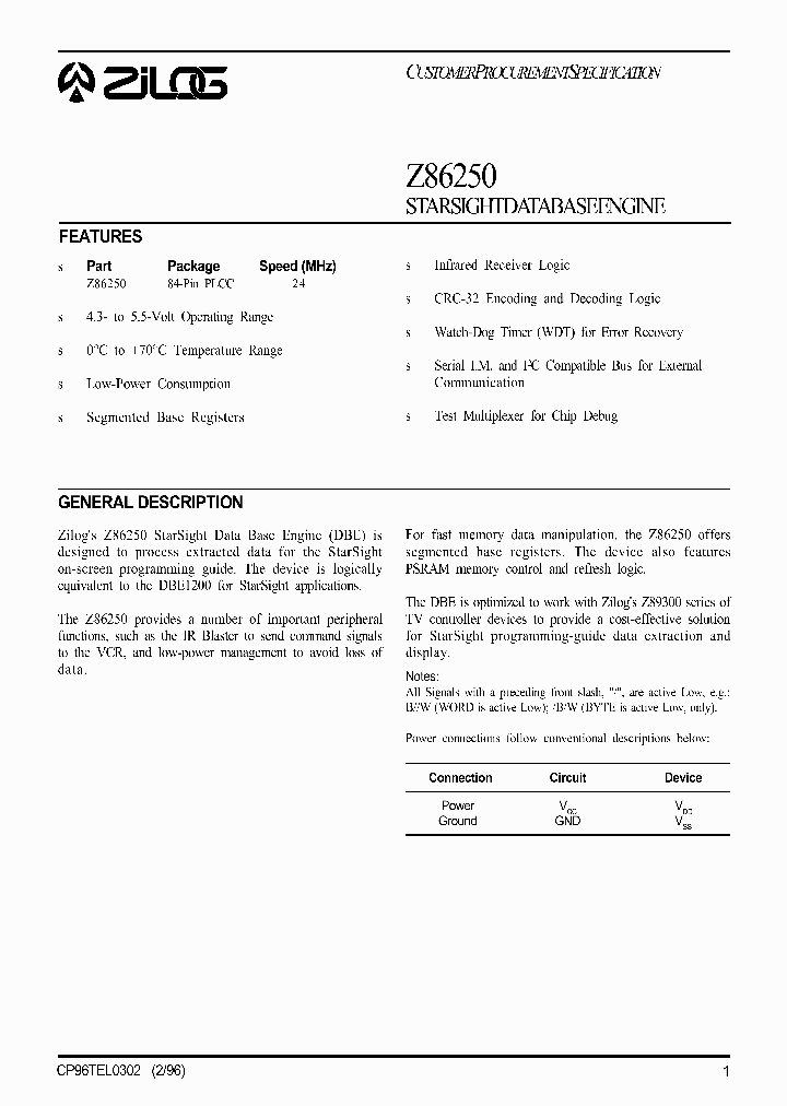 Z86250_31443.PDF Datasheet