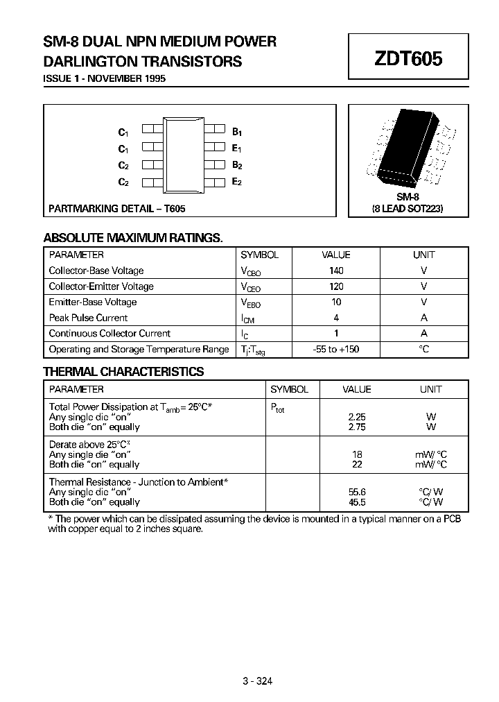 ZDT605_73500.PDF Datasheet