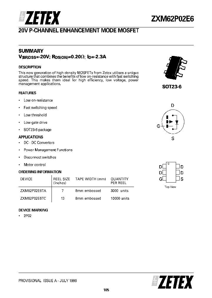 ZXM62P02E6_23220.PDF Datasheet