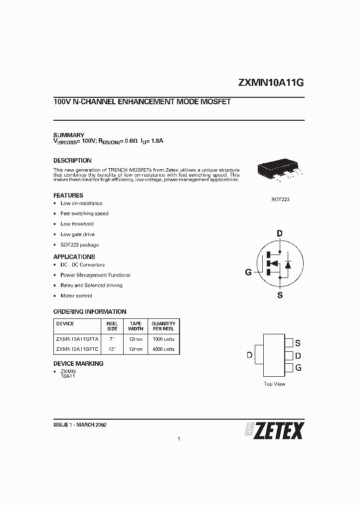 ZXMN10A11G_11814.PDF Datasheet