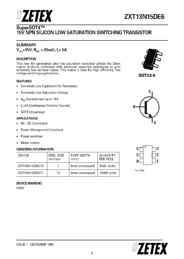 ZXT13N15DE6_23158.PDF Datasheet