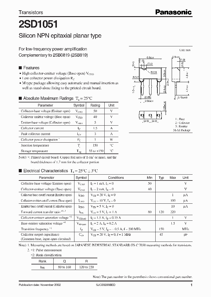 2SD1051_282561.PDF Datasheet