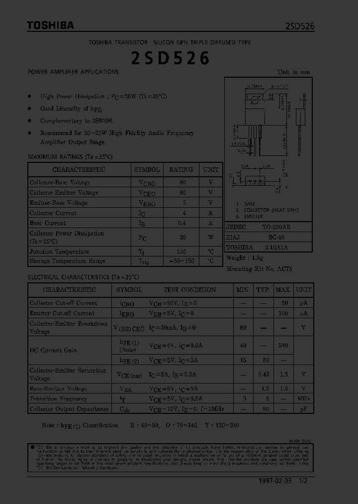 2SD526_289196.PDF Datasheet