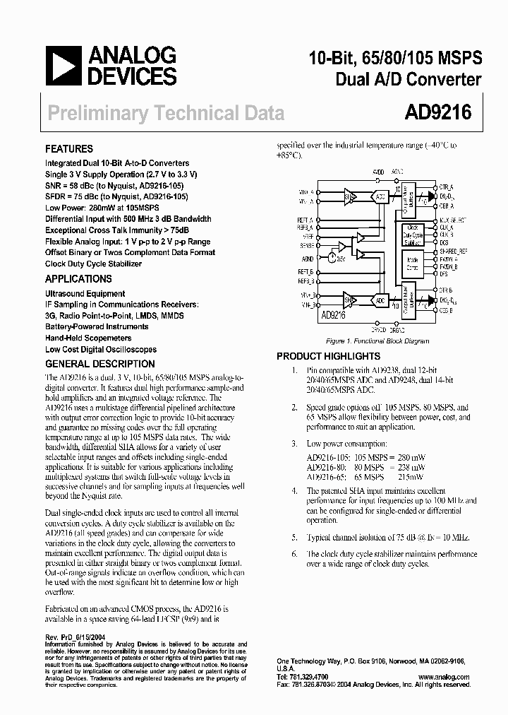 AD9216-105_264098.PDF Datasheet